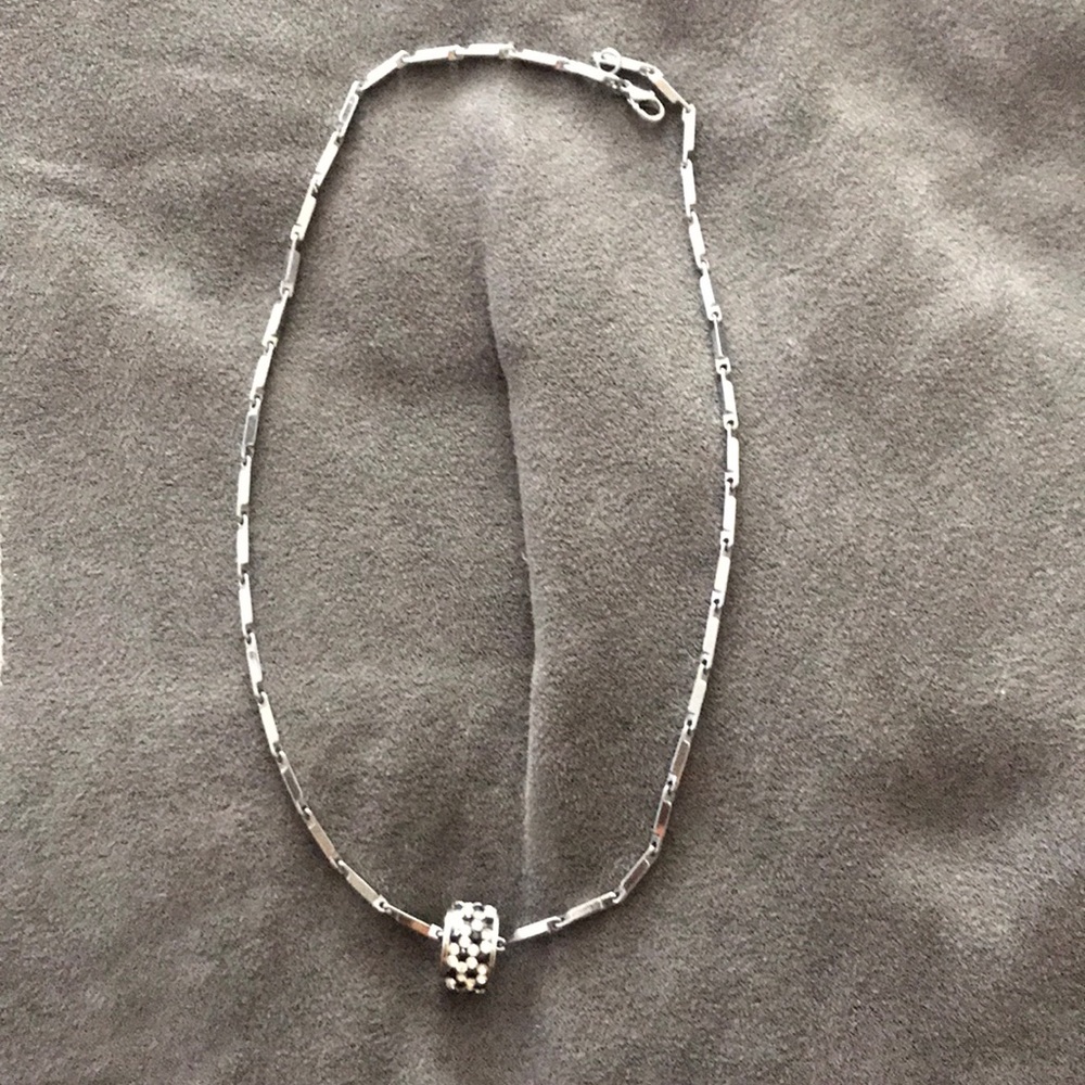 Silver/black bling necklace